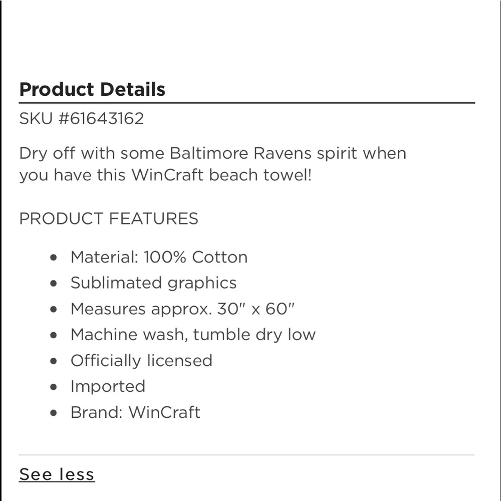 NFL Baltimore Ravens Beach Towel - Picture 9 of 11